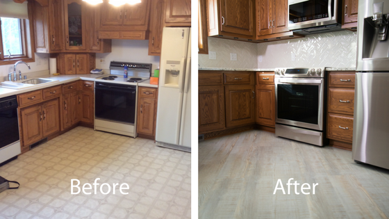 Before and after the kitchen remodel