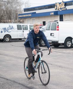 Employees regularly bike to work, H.J. Martin and Son