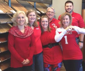 employees wear red to raise awareness for heart disease, February, H.J. Martin and Son 