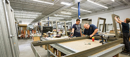 Glass gets a dedicated home, allowing for on-site fabrication