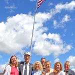 Thomas poses with the Neenah design staff.