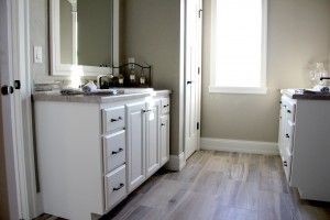 New luxury vinyl plank bathroom floor, H.J. Martin and Son