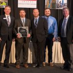 Exterior award (L-R) Bob Barker of AGC-WI, H.J. Martin's Ryan Roth, Chad Hultman, Jordan Priewe and Edward Martin