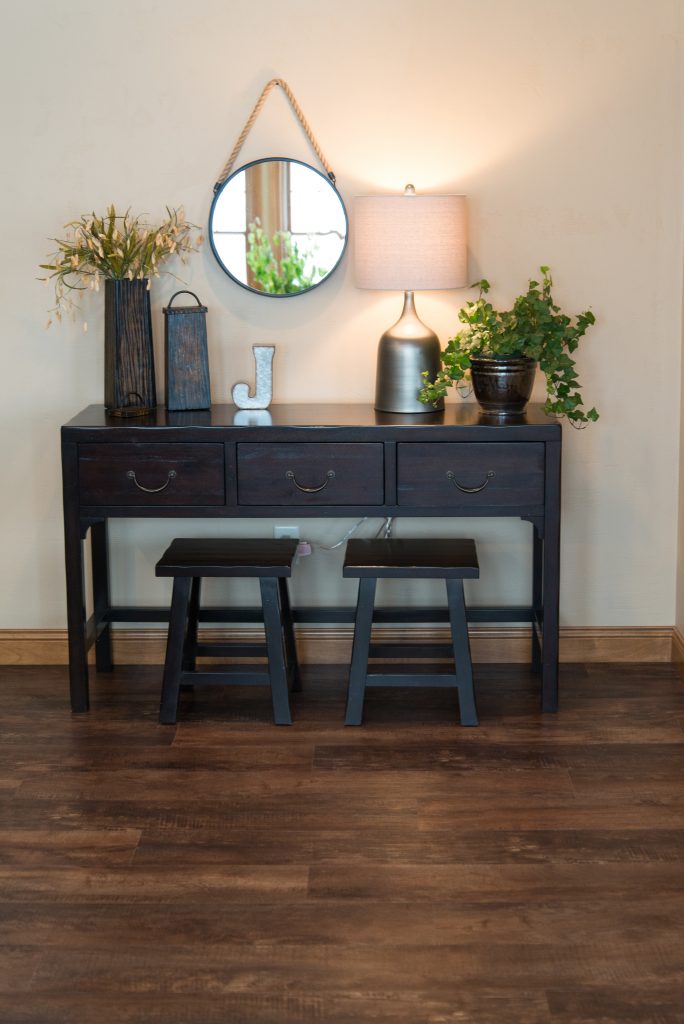 Luxury Vinyl plank floor in a home entrance, H.J. Martin and Son