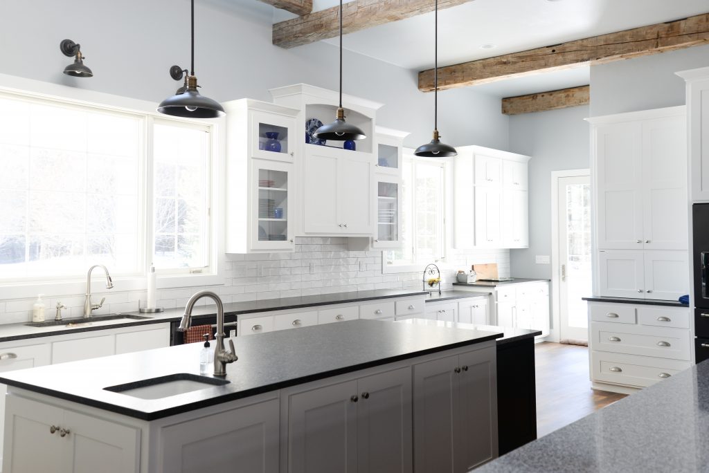 White subway tile kitchen backsplash, H.J. Martin and Son