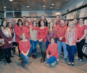employees wear red to raise awareness for heart disease, February, H.J. Martin and Son 