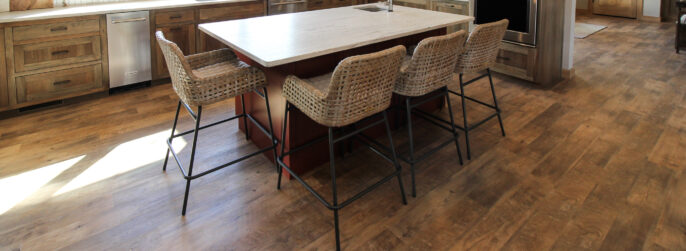 Kitchen with Luxury Vinyl Plank Wood-Look Flooring